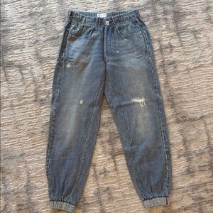 rag & bone Women's Blue Distressed Denim Jeggings